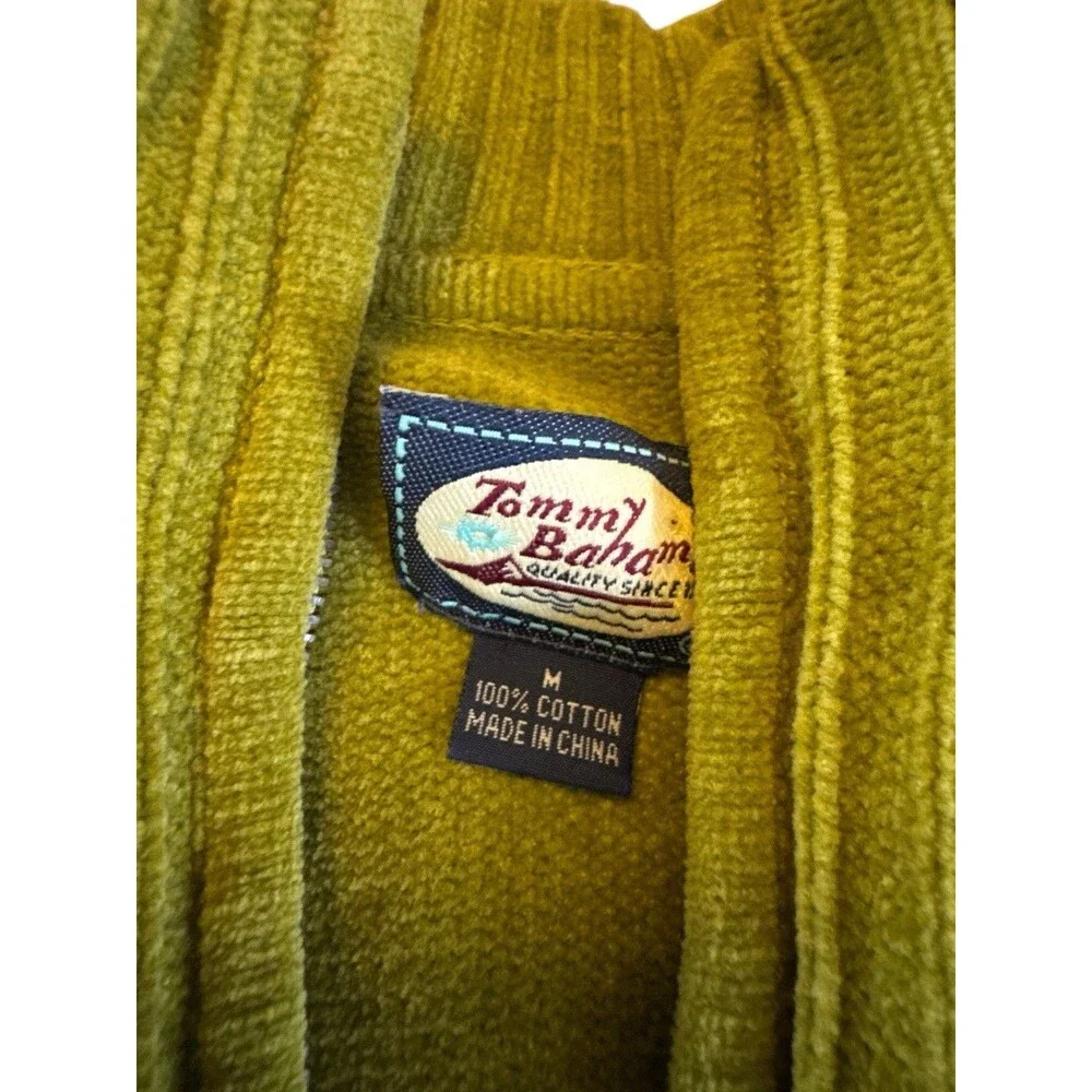 TOMMY BAHAMA Island Soft Ribbed Quarter Zip Sweater  Men's Medium‎ Green